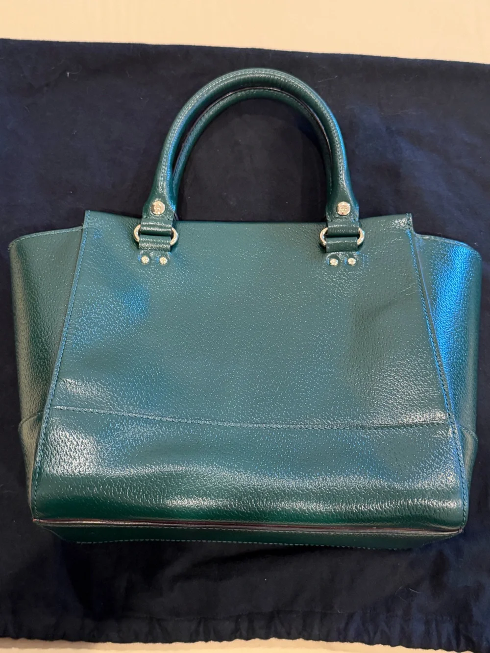 Kate Spade Forest Green Pebbled Leather Satchel & Wallet